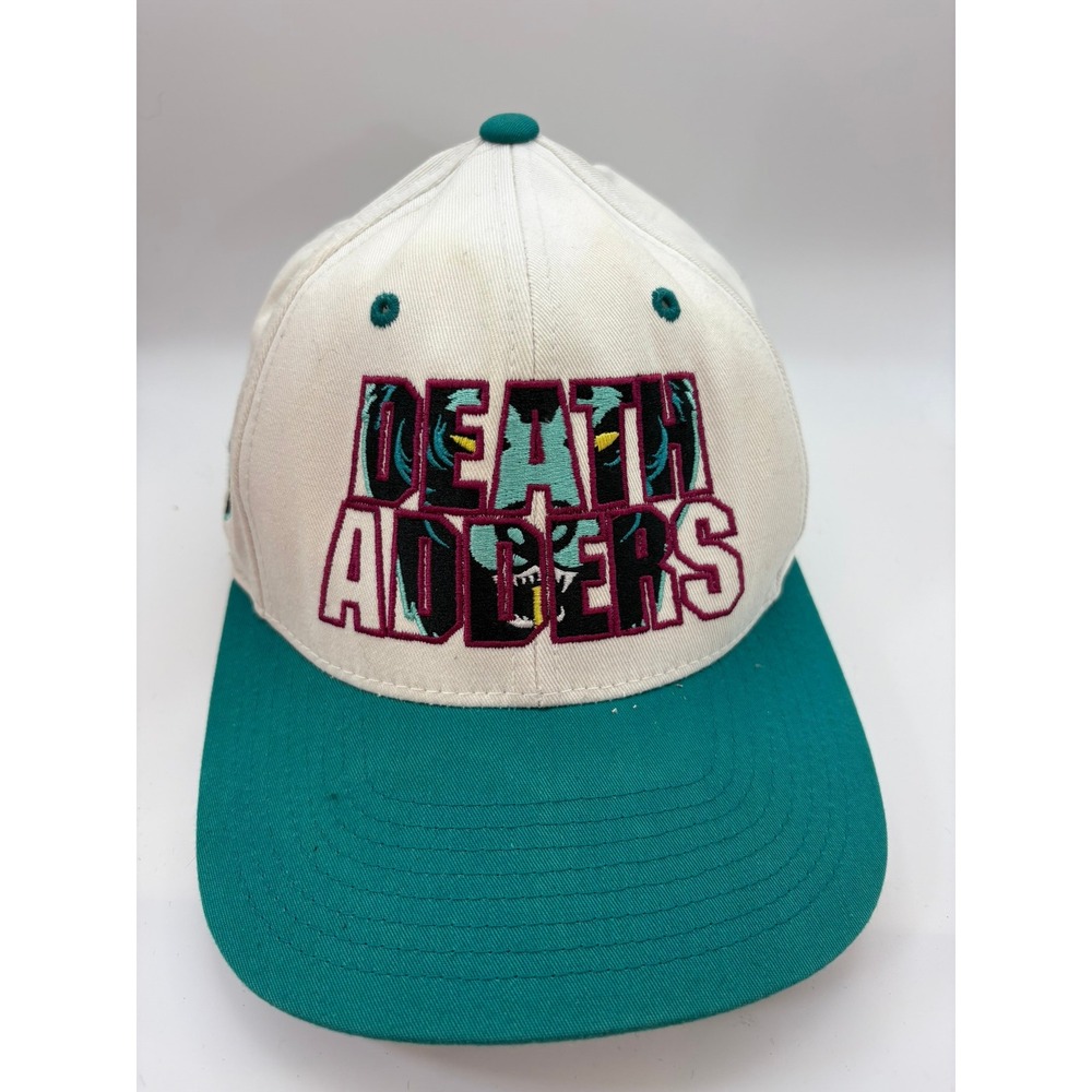 Mishka MNWKA Death Adders Snapback Hat Cream Teal Bear Streetwear OSFM Read